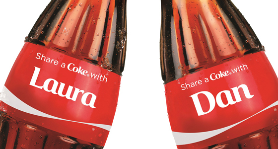 Coca-Cola&rsquo;s &ldquo;Share a Coke&rdquo; campaign allows some consumers to enjoy a beverage in a personalized bottle or can. 