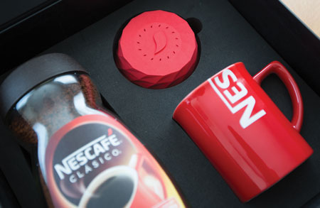 Nescaf&eacute; coffee jar with alarm clock cap 