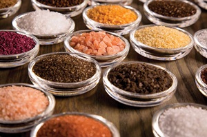 Sea salt in many colors, sizes, and flavors.