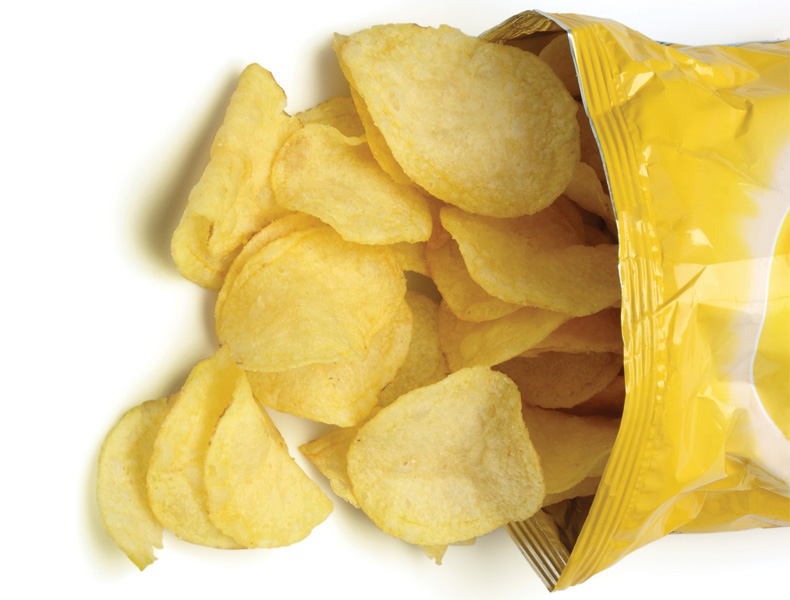 Bag of golden chips