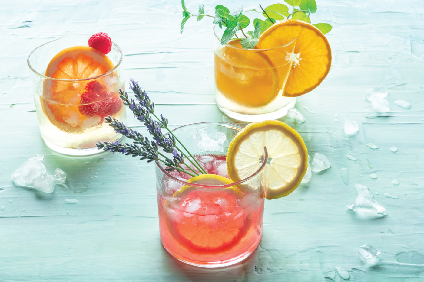 Summer cocktails or mocktails