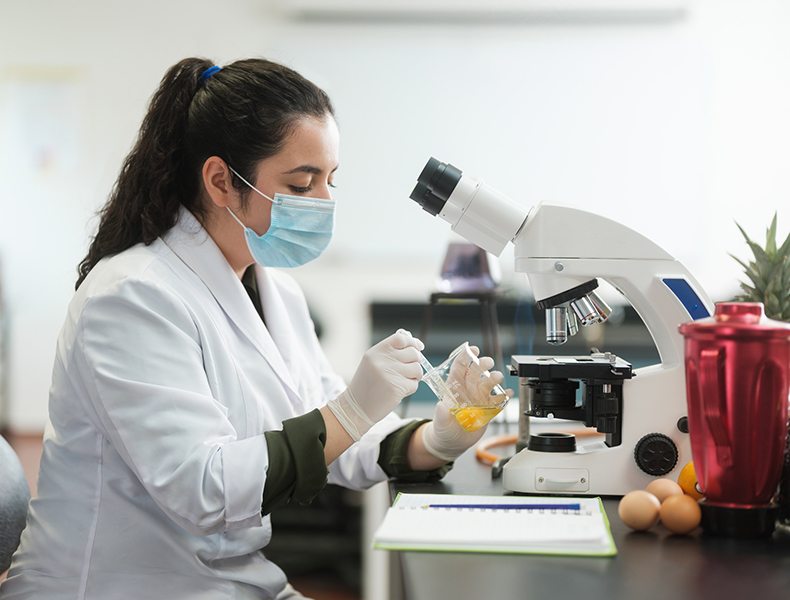 female food scientist working in the lab on product development