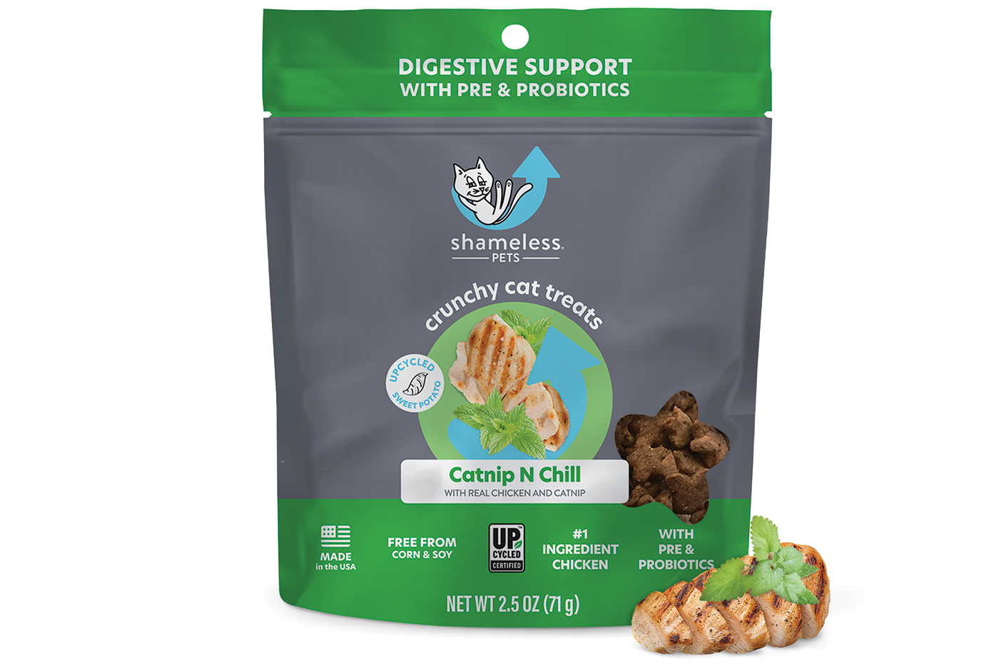 Shameless Pets products use upcycled ingredients that also pack a nutrition punch. 