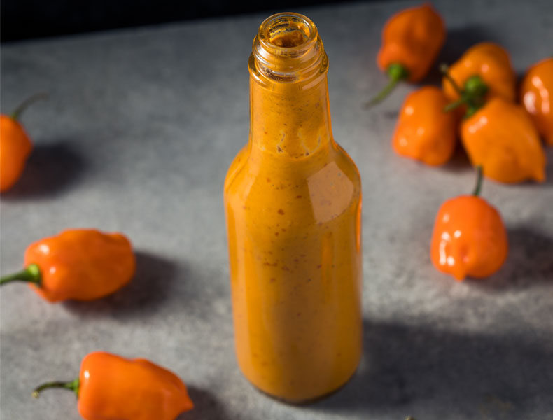 Hot Sauce and Habanero peppers