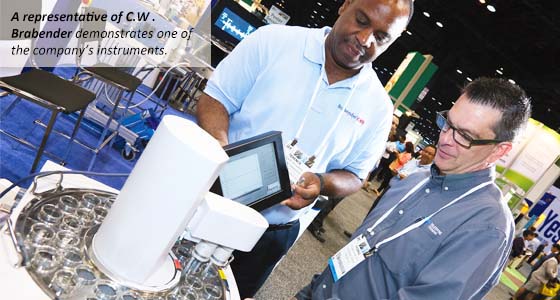 C.W .Brabender demonstrates instrument.