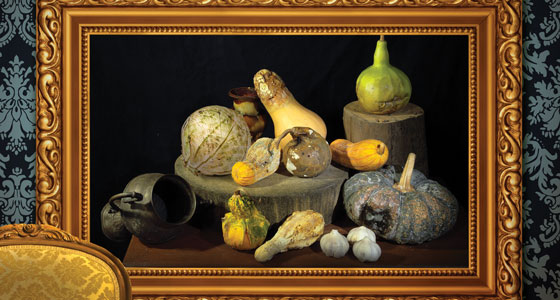 Painting of rotting food