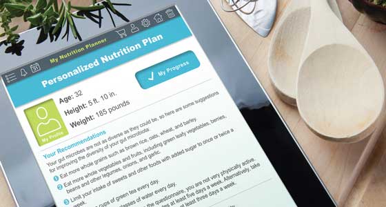 Nutrition plan on a tablet.