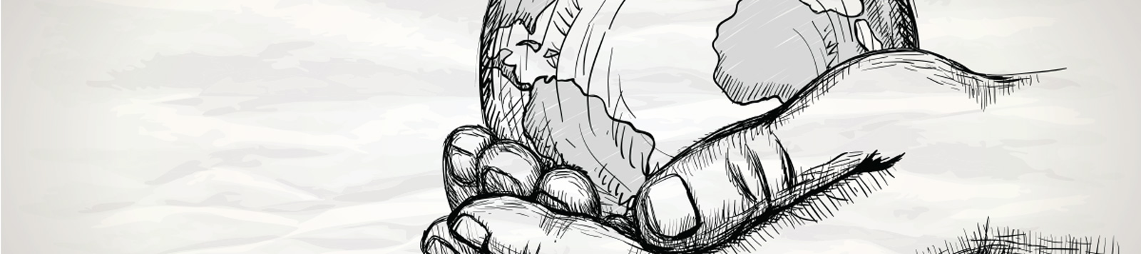 Hand holding Earth