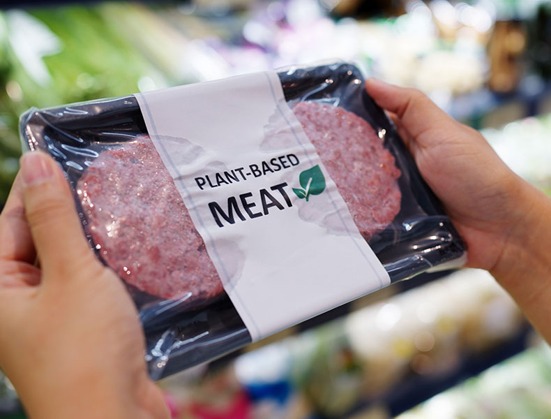 plant-based meat in packaging