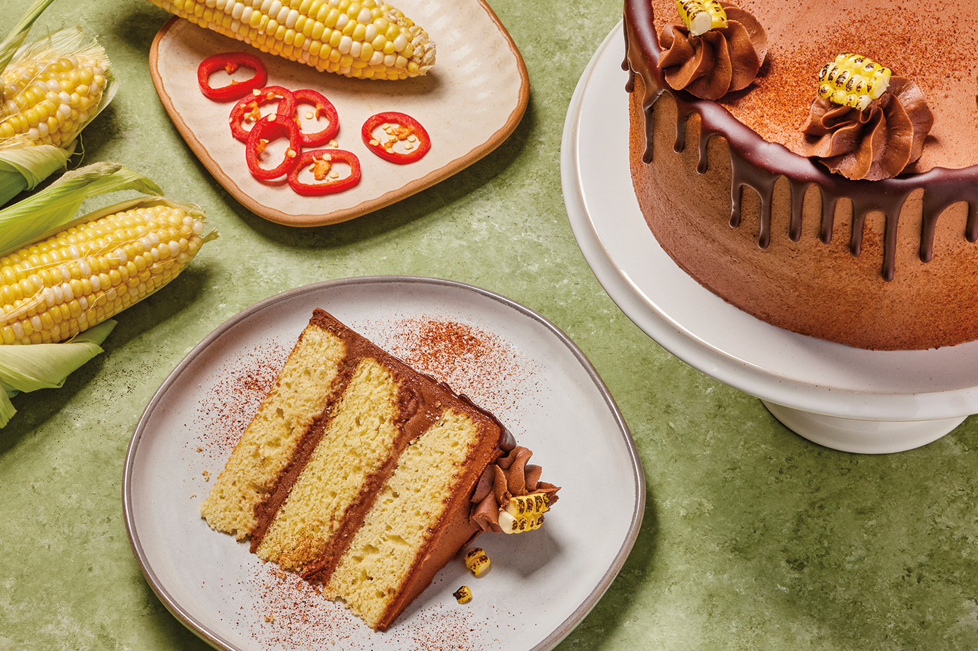McCormick’s sweet corn cake with chipotle chocolate butter-cream