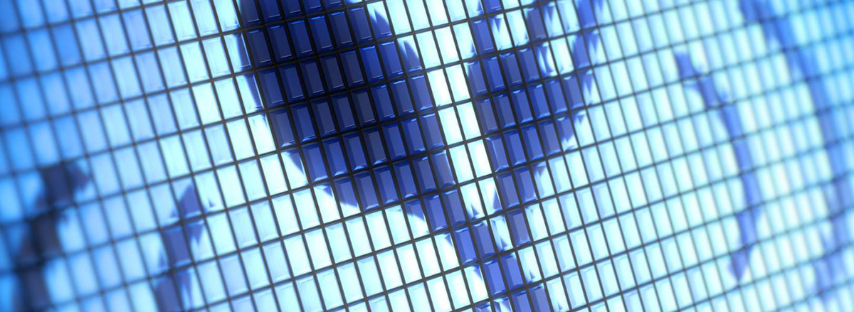 blue tech board with a spoon and fork projected on the screen